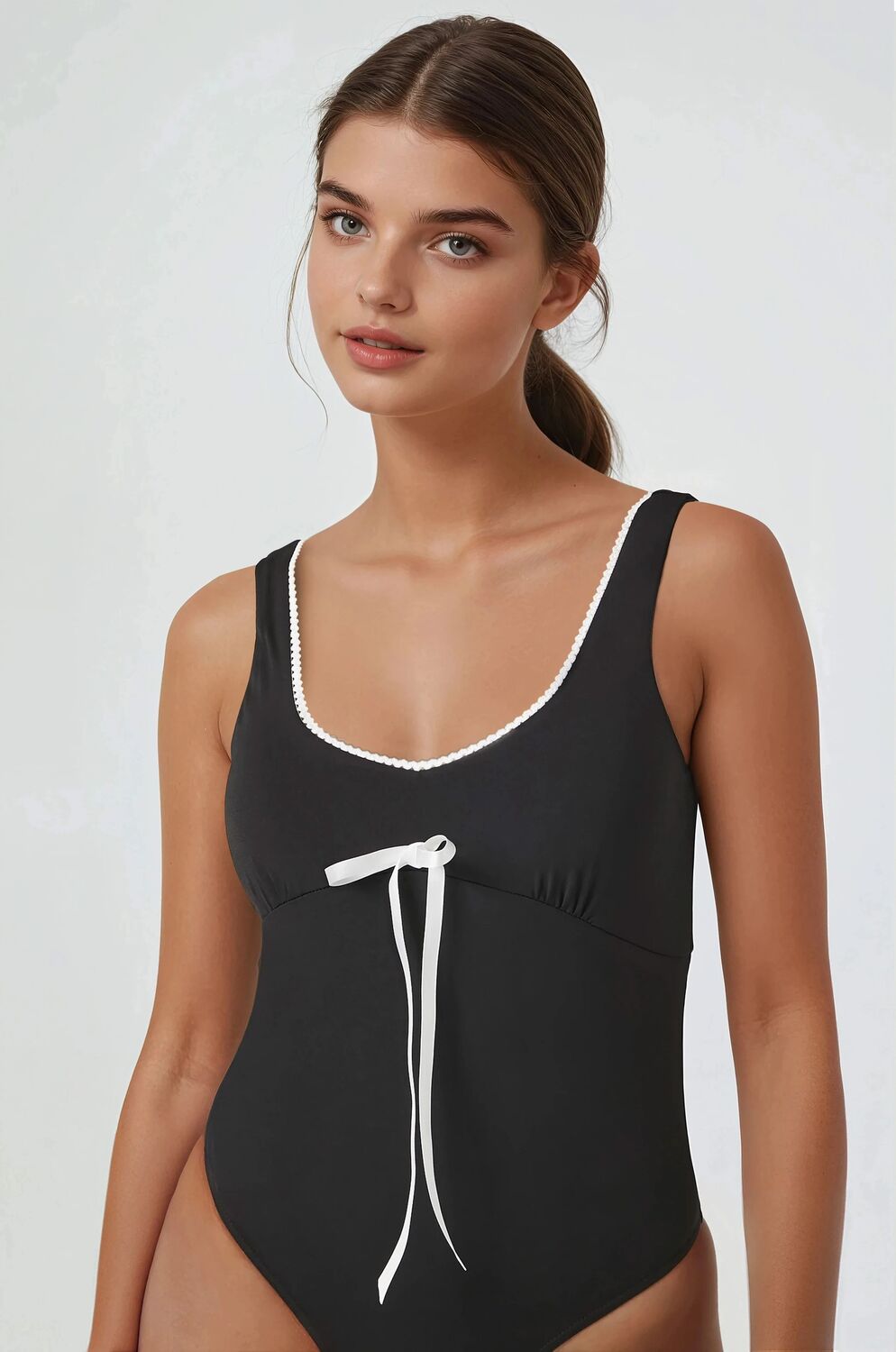 Bow Ricrac-Trim Bodysuit