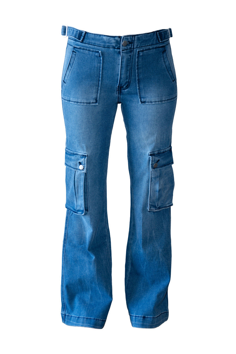 Flared Cargo Jeans