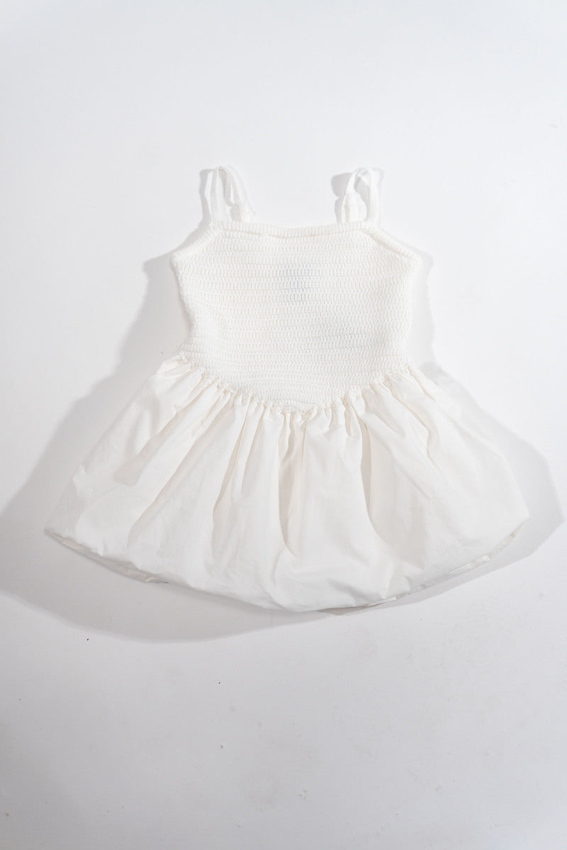 Girls Smocked Cami Dress in Cream