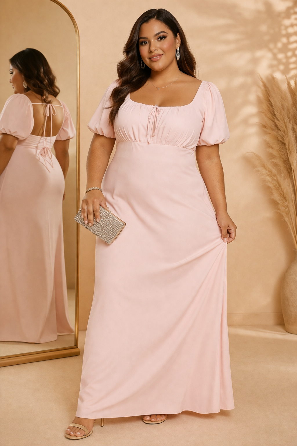 maxi dress forever 21 plus size Plus Size Sequin Beaded Maxi Dress PETAL PINK / 3X