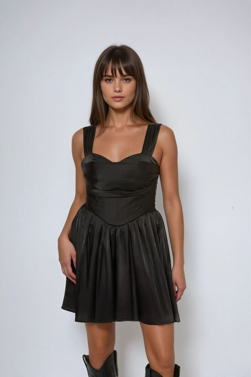 Satin Sweetheart Mini Dress
