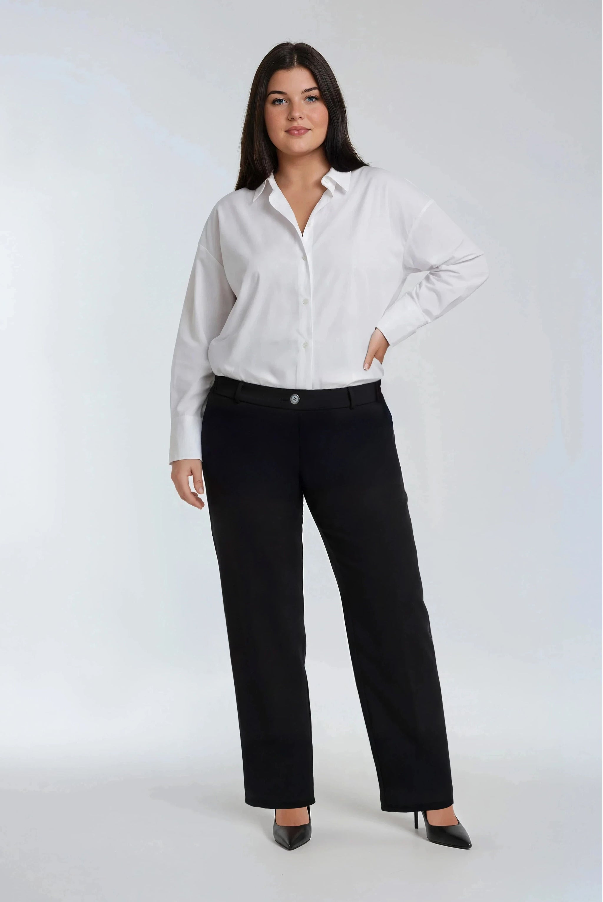 knee length dresses for ladies Plus Size Wide-Leg Pants Black / 3X