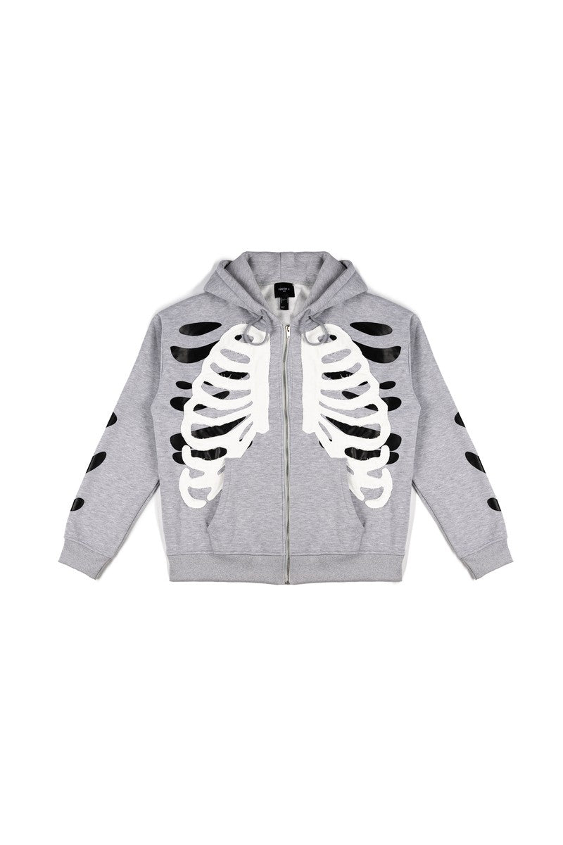 Skeleton Graphic Zip-Up Hoodie