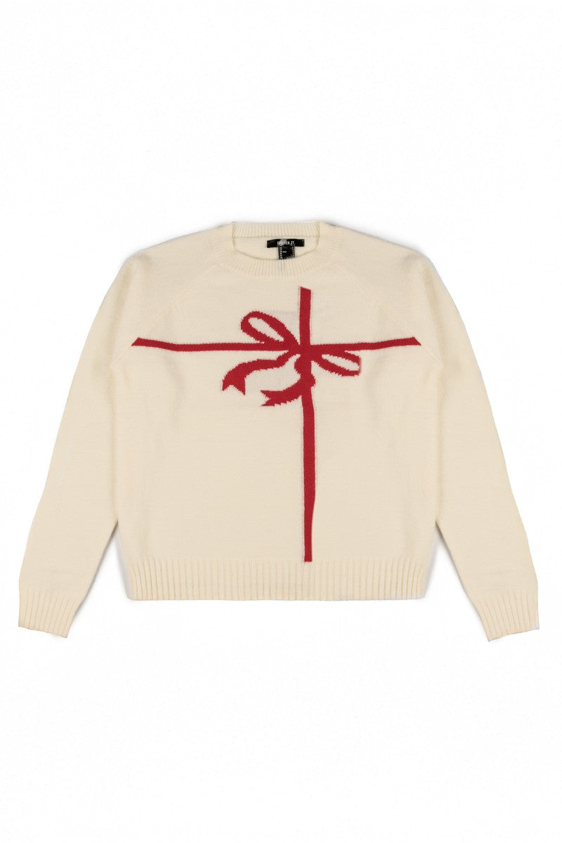 Gift Bow Crew Neck Sweater