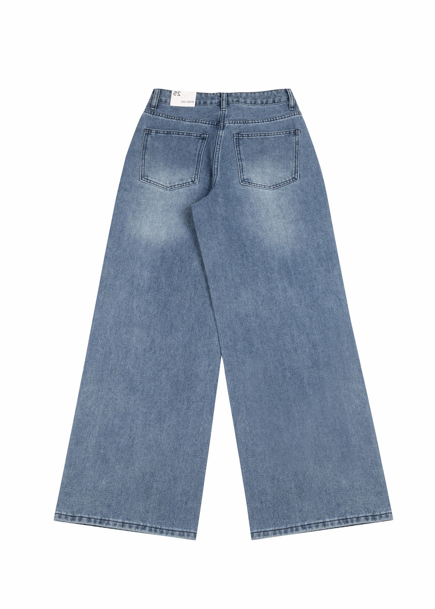 Wide-Leg Rhinestone Jeans