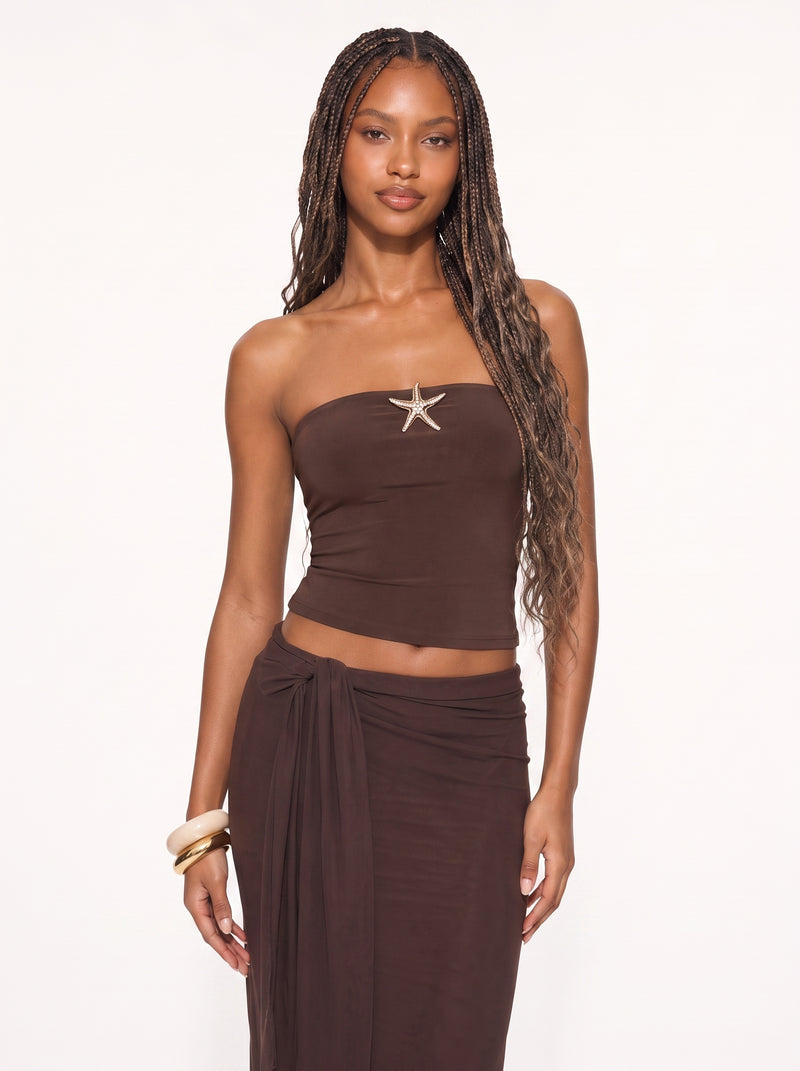 Starfish Embellished Tube Top