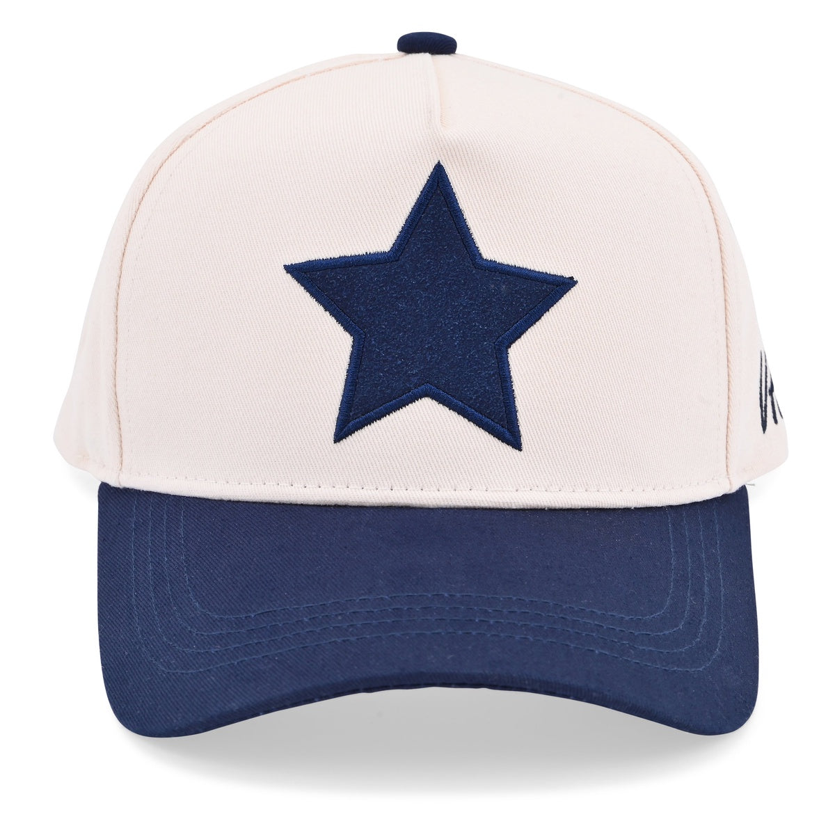 Vintage Havana Trucker Hat for Women & Men – Navy & Tan Adjustable Cap – Embroidered Suede Star