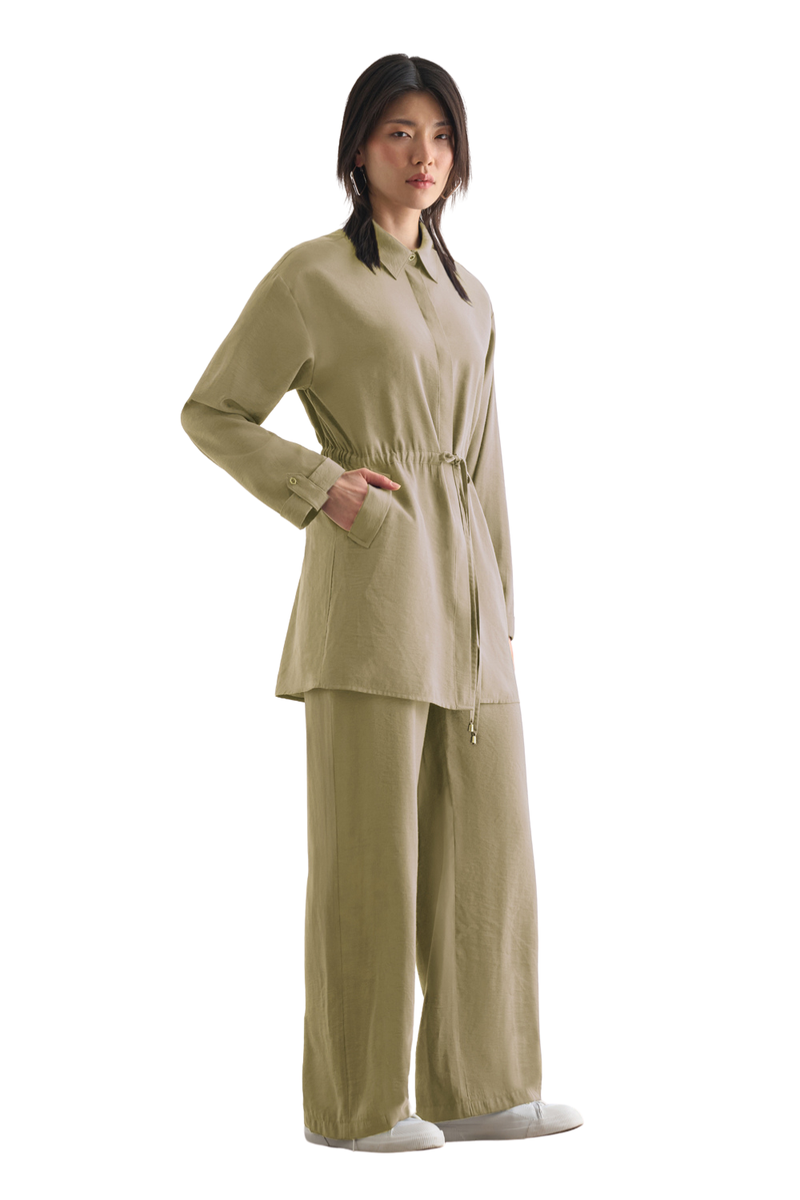 Light Weight Cinch Waist Tunic  - Tunic