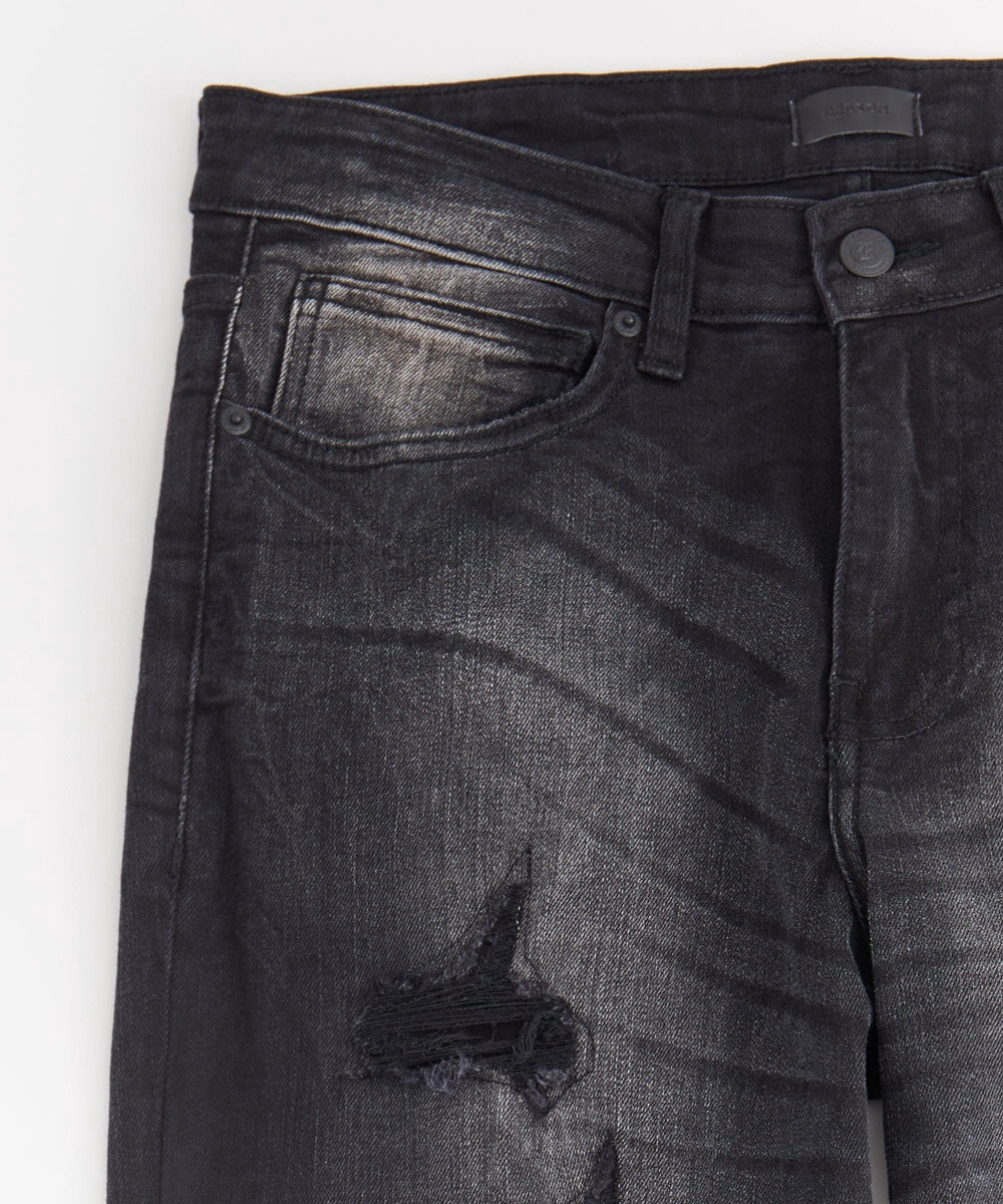 Men's Skinny Distressed Denim Pants - Black