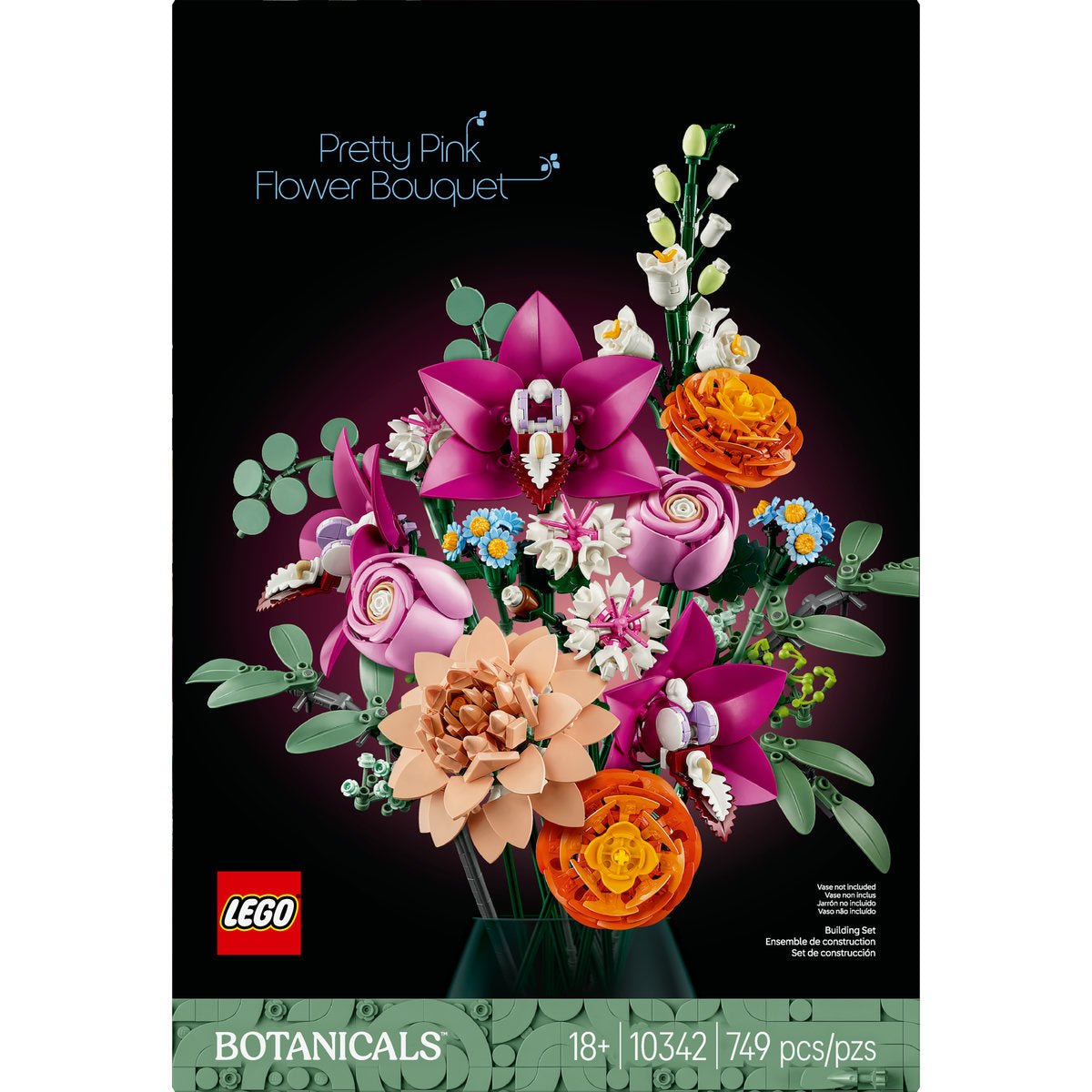 LEGO® Botanicals Pretty Pink Flower Bouquet Floral Decor 10342
