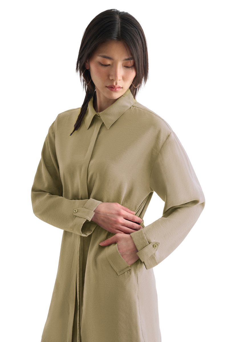 Light Weight Cinch Waist Tunic  - Tunic