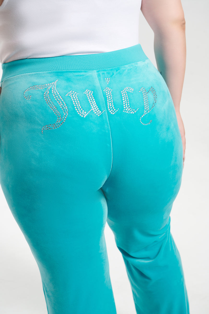 Plus-Size OG Big Bling Velour Track Pants - Juicy Couture