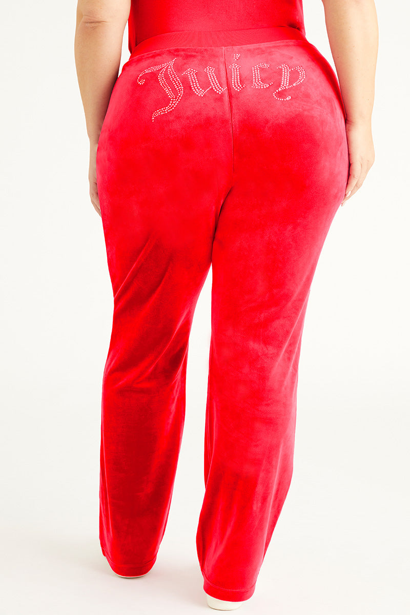 Plus-Size OG Big Bling Velour Track Pants - Juicy Couture