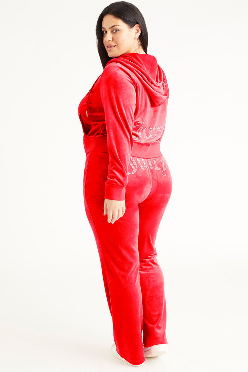 Plus-Size OG Big Bling Velour Track Pants - Juicy Couture