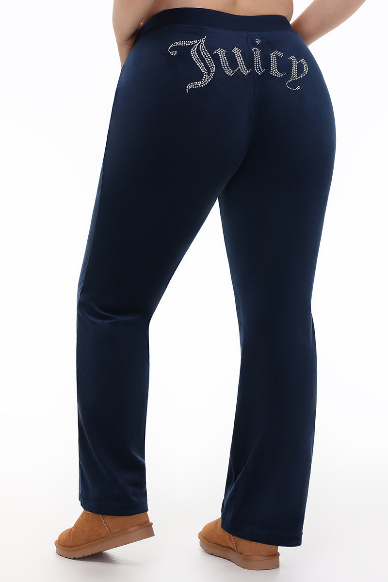 Plus-Size OG Big Bling Velour Track Pants - Juicy Couture