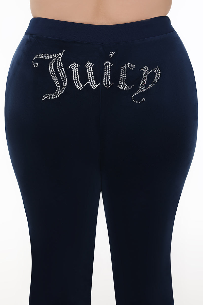 Plus-Size OG Big Bling Velour Track Pants - Juicy Couture