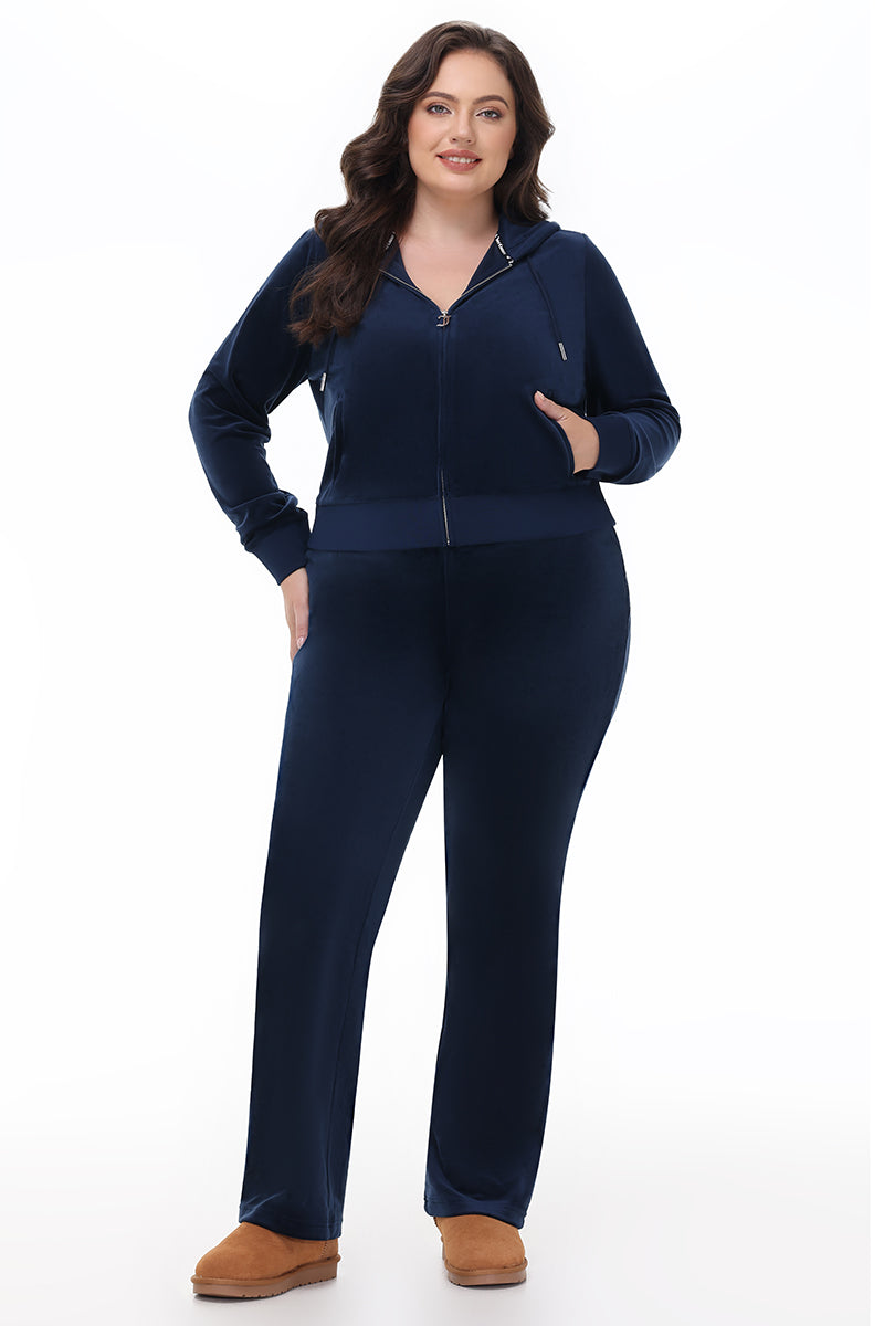 Plus-Size OG Big Bling Velour Track Pants - Juicy Couture
