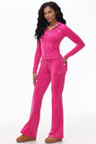Hollywood Scottie Snap Pocket Cotton Velour Track Pants - Juicy Couture