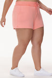 Plus-Size French Terry Embroidered Shorts