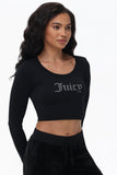 Cropped Long Sleeve Baby Tee - Juicy Couture