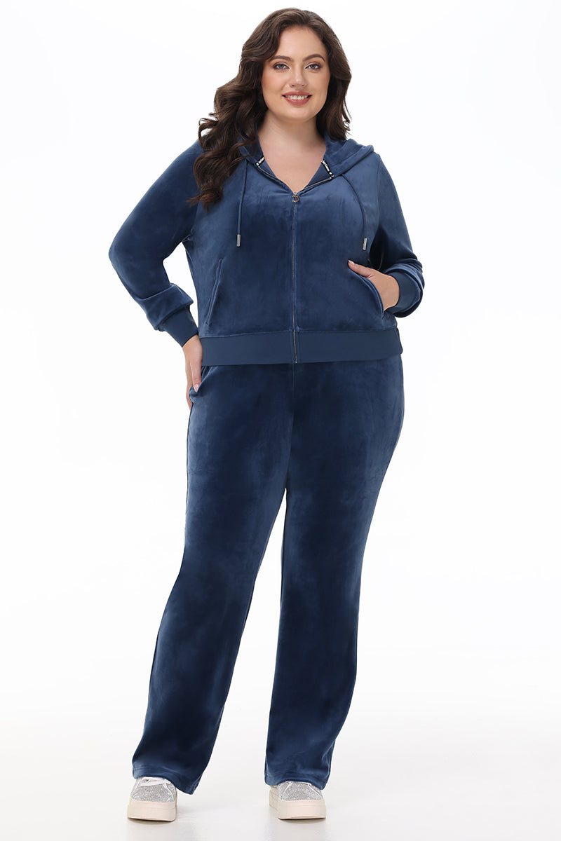 Plus-Size Ombre Big Bling Velour Track Pants - Juicy Couture