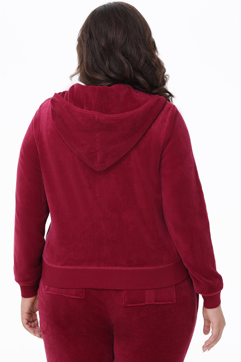 Plus-Size Heritage Cotton Velour Hoodie - Juicy Couture