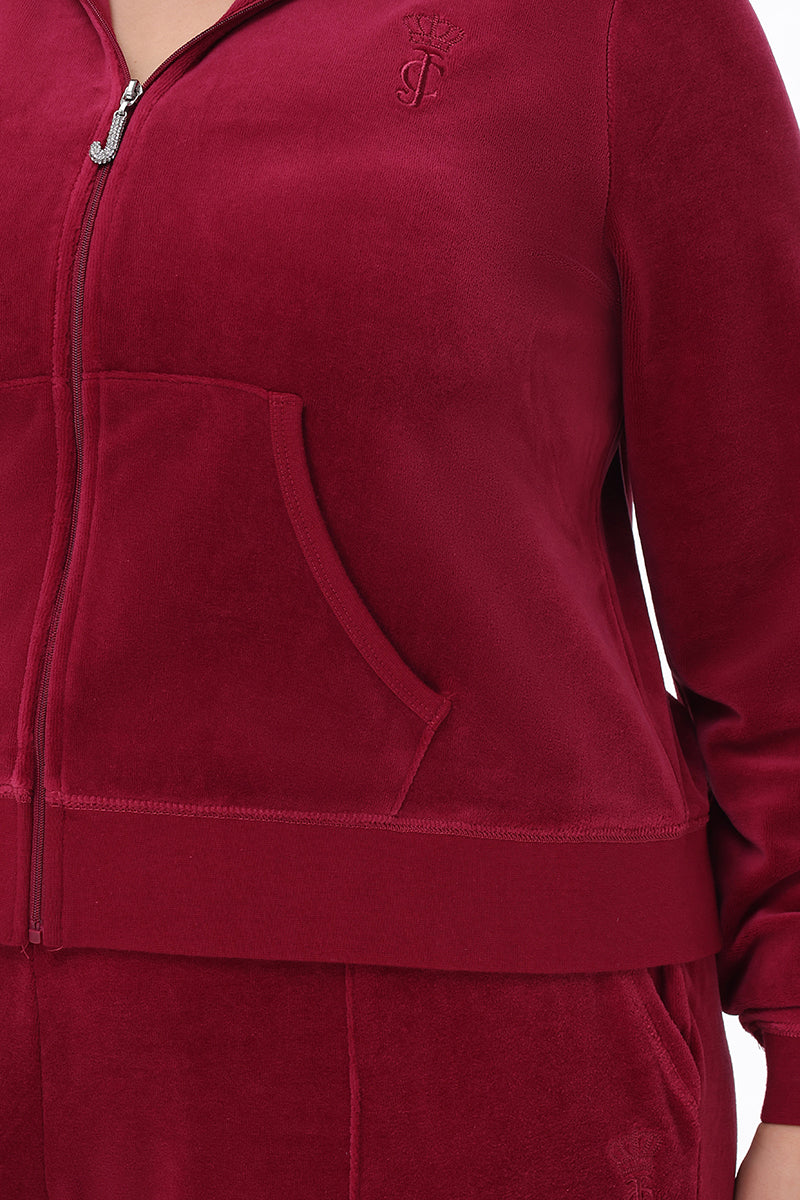Plus-Size Heritage Cotton Velour Hoodie - Juicy Couture