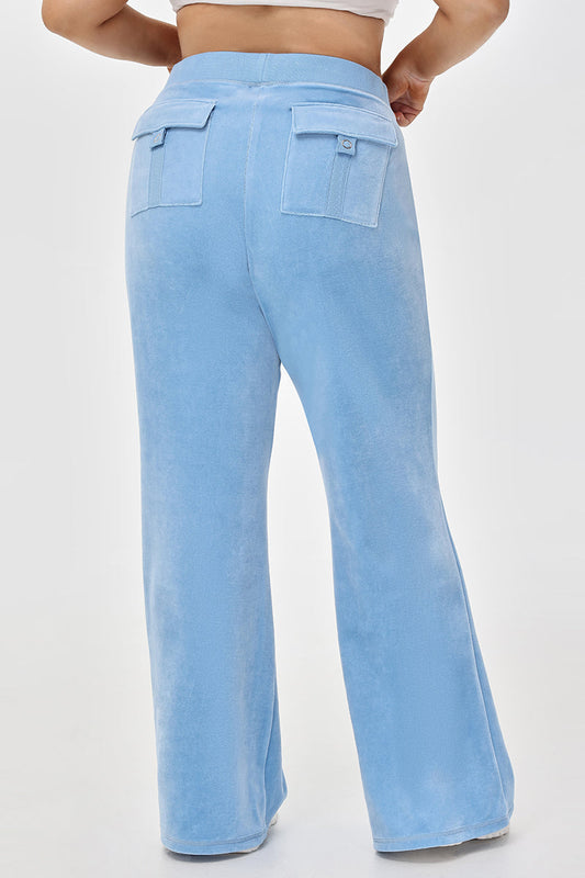 Plus-Size Crown Heritage Cotton Velour Pants - Juicy Couture