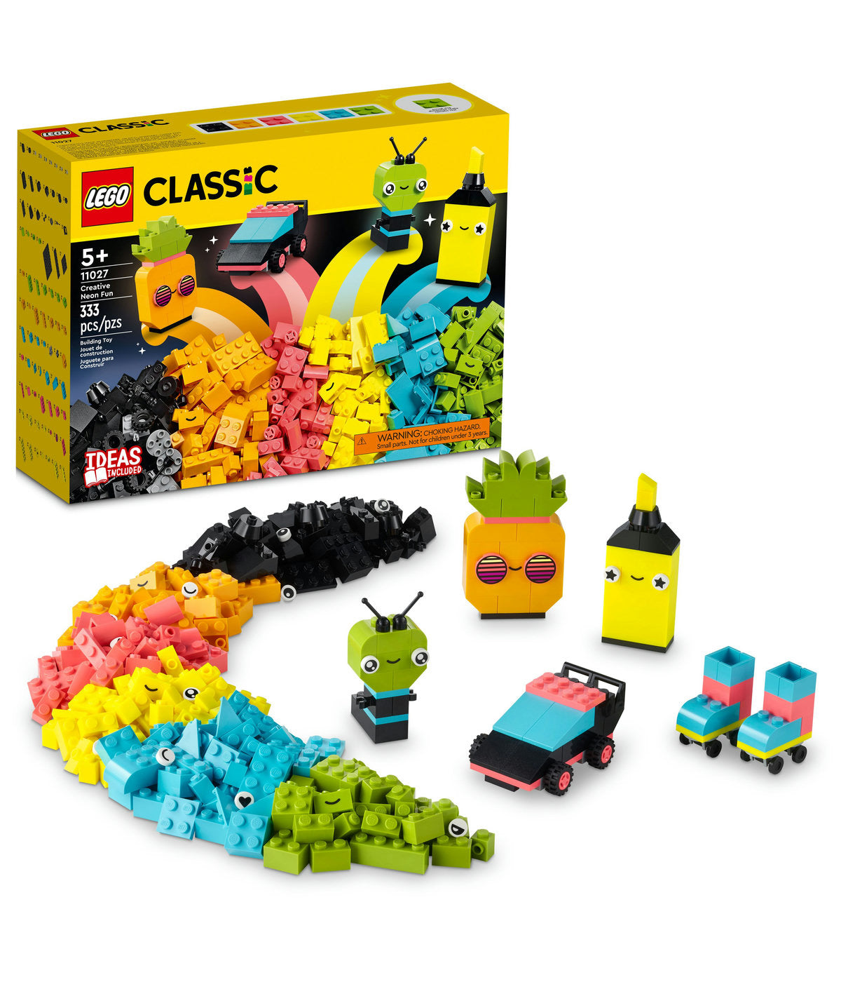 LEGO Classic Creative Neon Fun 11027 Building Toy Set (333 Pieces)