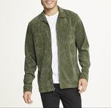 Men's Long Sleeve Corduroy Shirt Jacket (Zip Front)