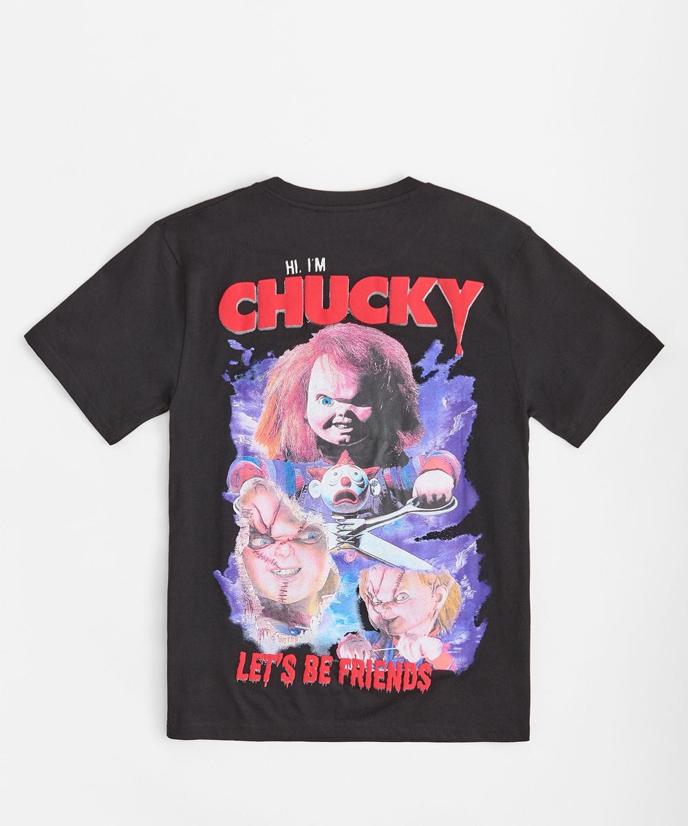Chucky Lets Be Friends Back Print Short Sleeve Tee - Black