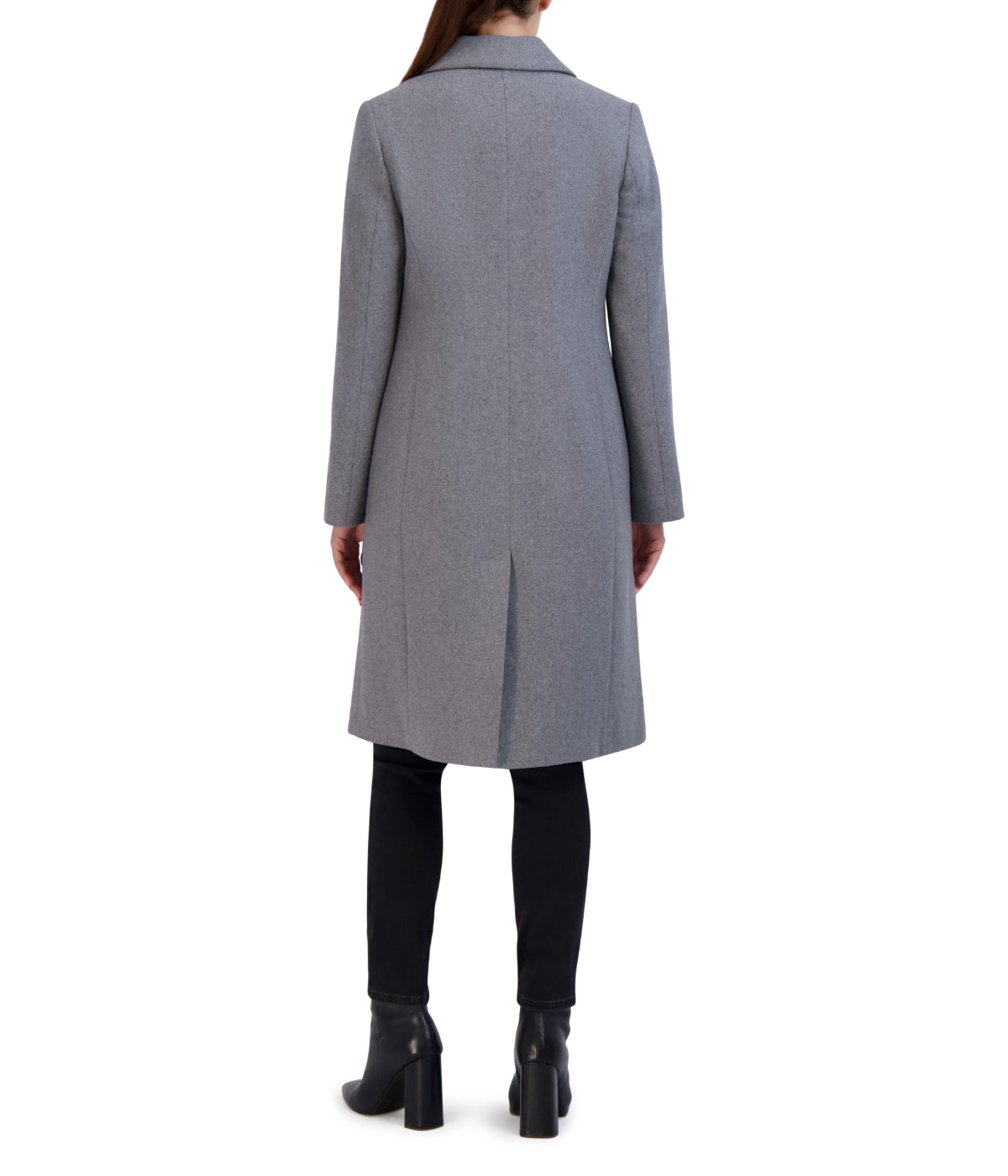Asymmetrical Wool Blend Coat Light Grey