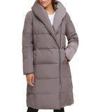 Asymmetrical Pillow Collar Down Coat Carbon