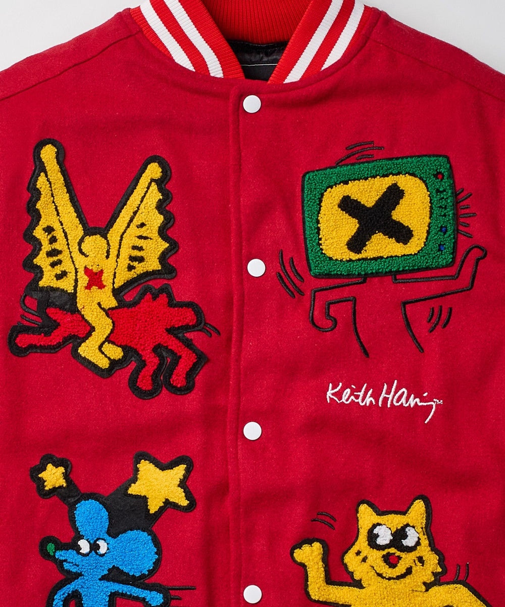 Keith Haring Wool Varsity Jacket - Red