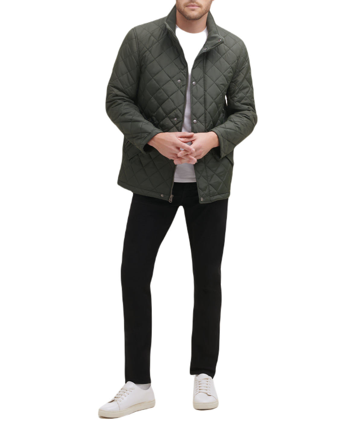 Mens Quilted Barn Coat Dk Green