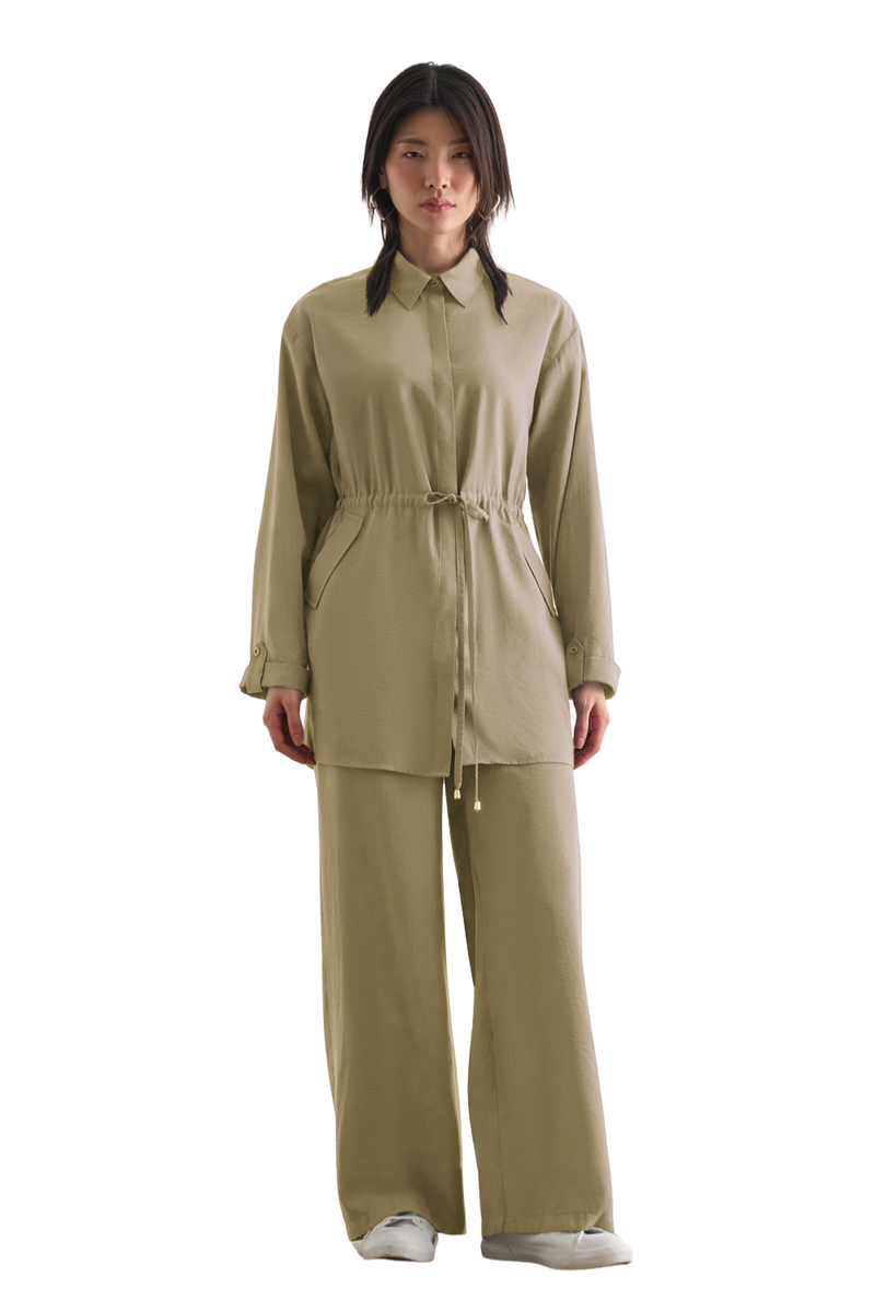 Light Weight Cinch Waist Tunic  - Tunic