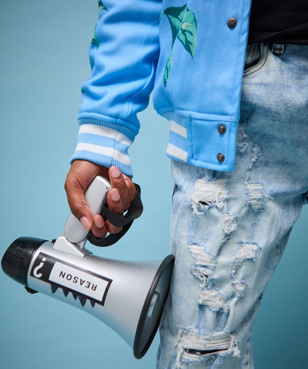 Dove Wool Varsity Jacket - Light Blue