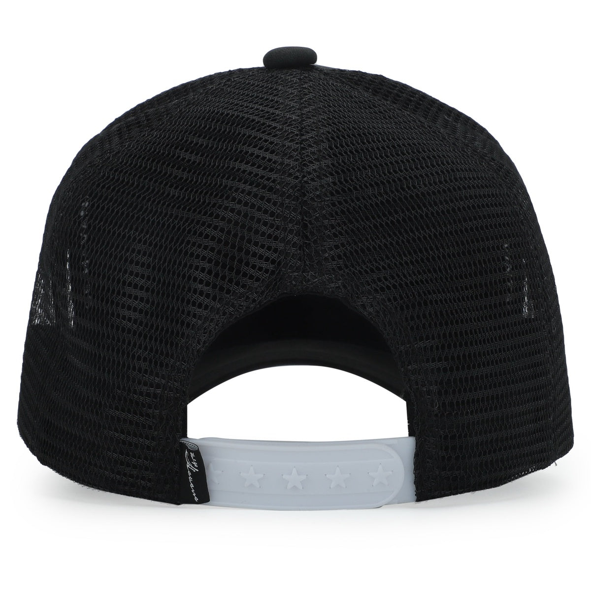 Vintage Havana Trucker Hat for Women & Men – Black Faux Nubuck Leather & Mesh Adjustable Cap With White Cracked Leather Star