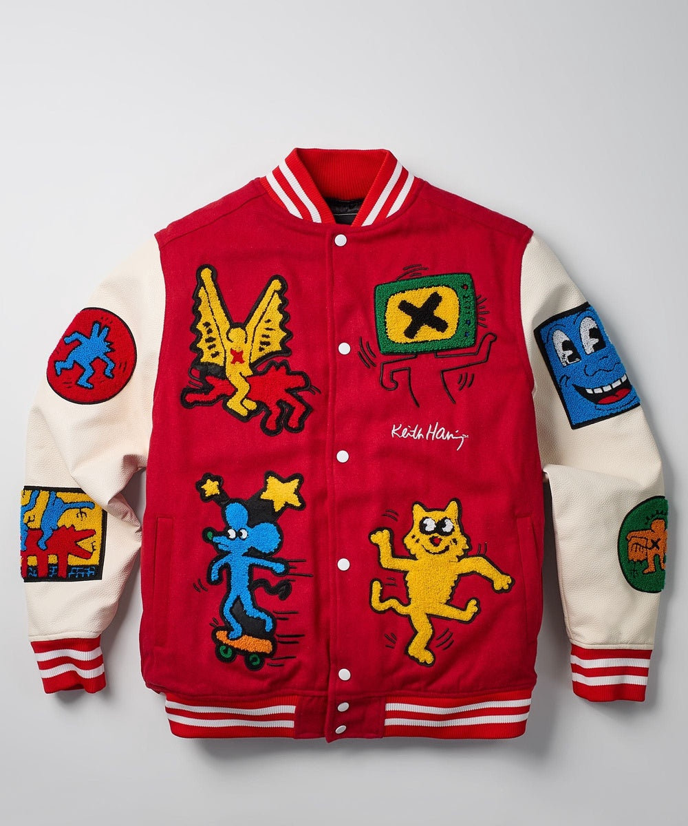 Keith Haring Wool Varsity Jacket - Red