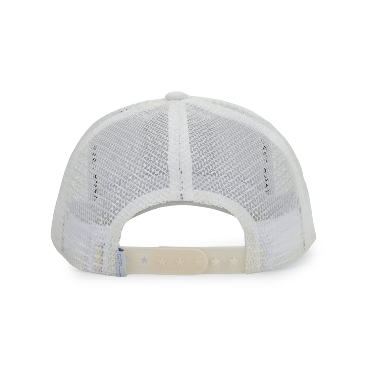 Vintage Havana Trucker Hat for Women – Off White Mesh & Canvas Adjustable Cap With Blue Suede Patch & Red Star