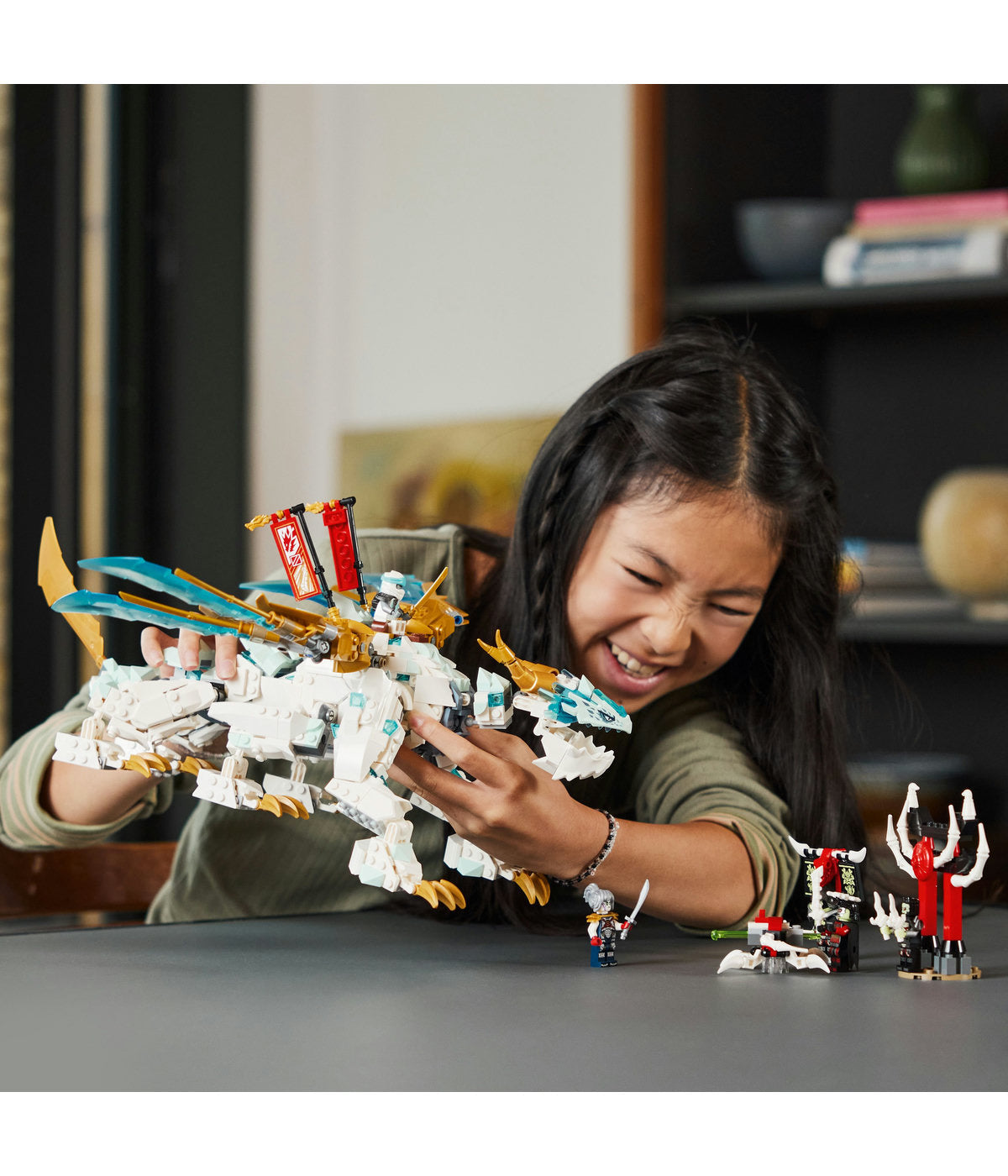 LEGO NINJAGO Zane's Ice Dragon Creature 71786 Building Toy Set (973 Pieces)