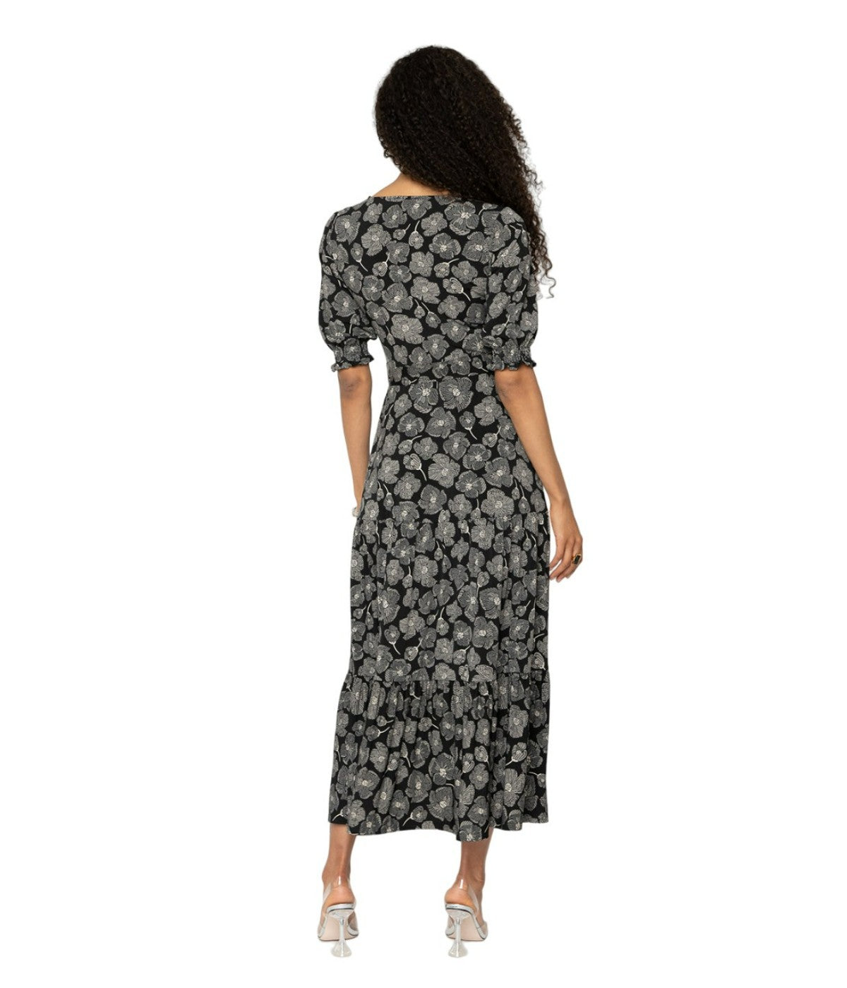Novelty Floral Black And Egret