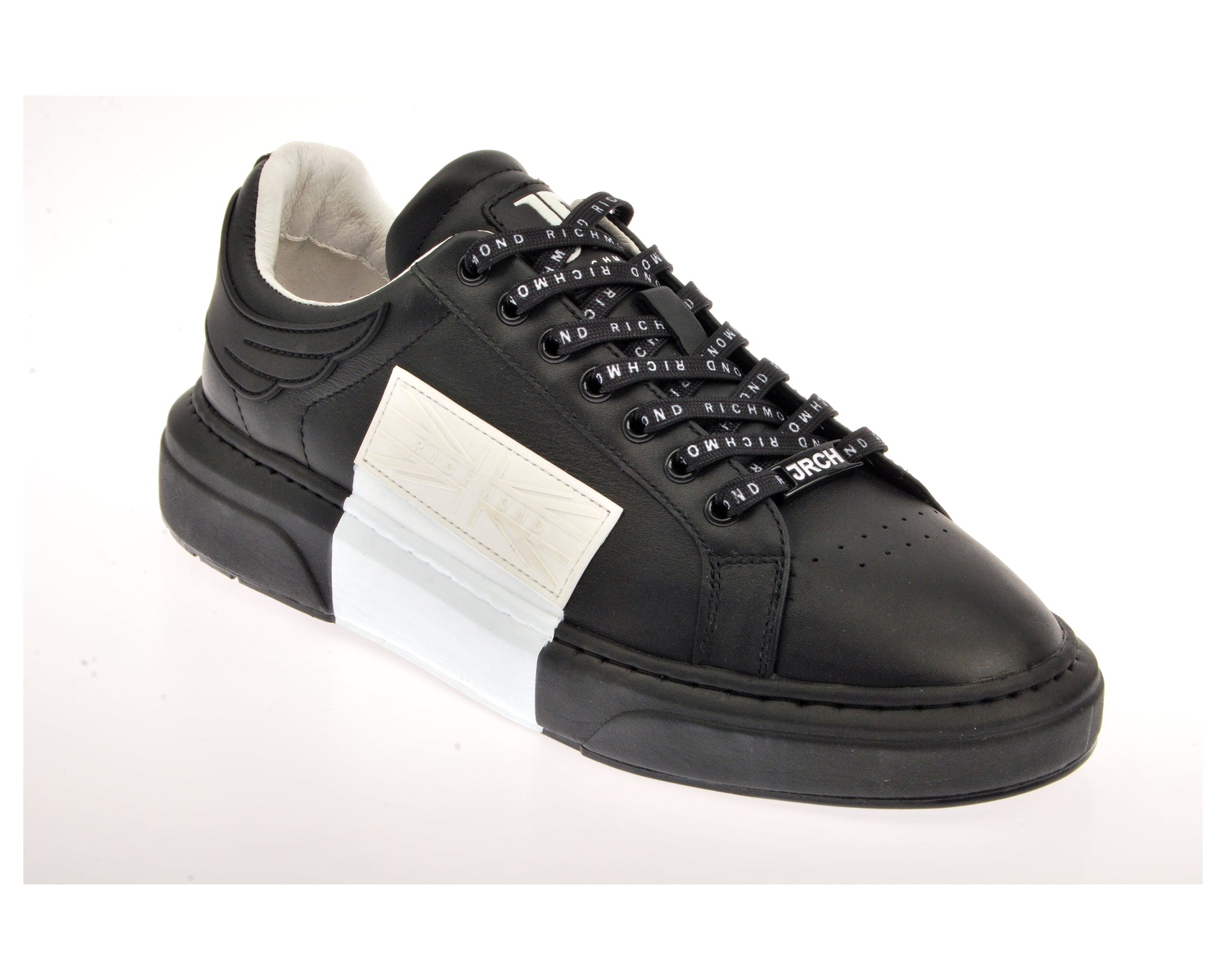 0030~Fabric Leather High-top Sneakers with Logo