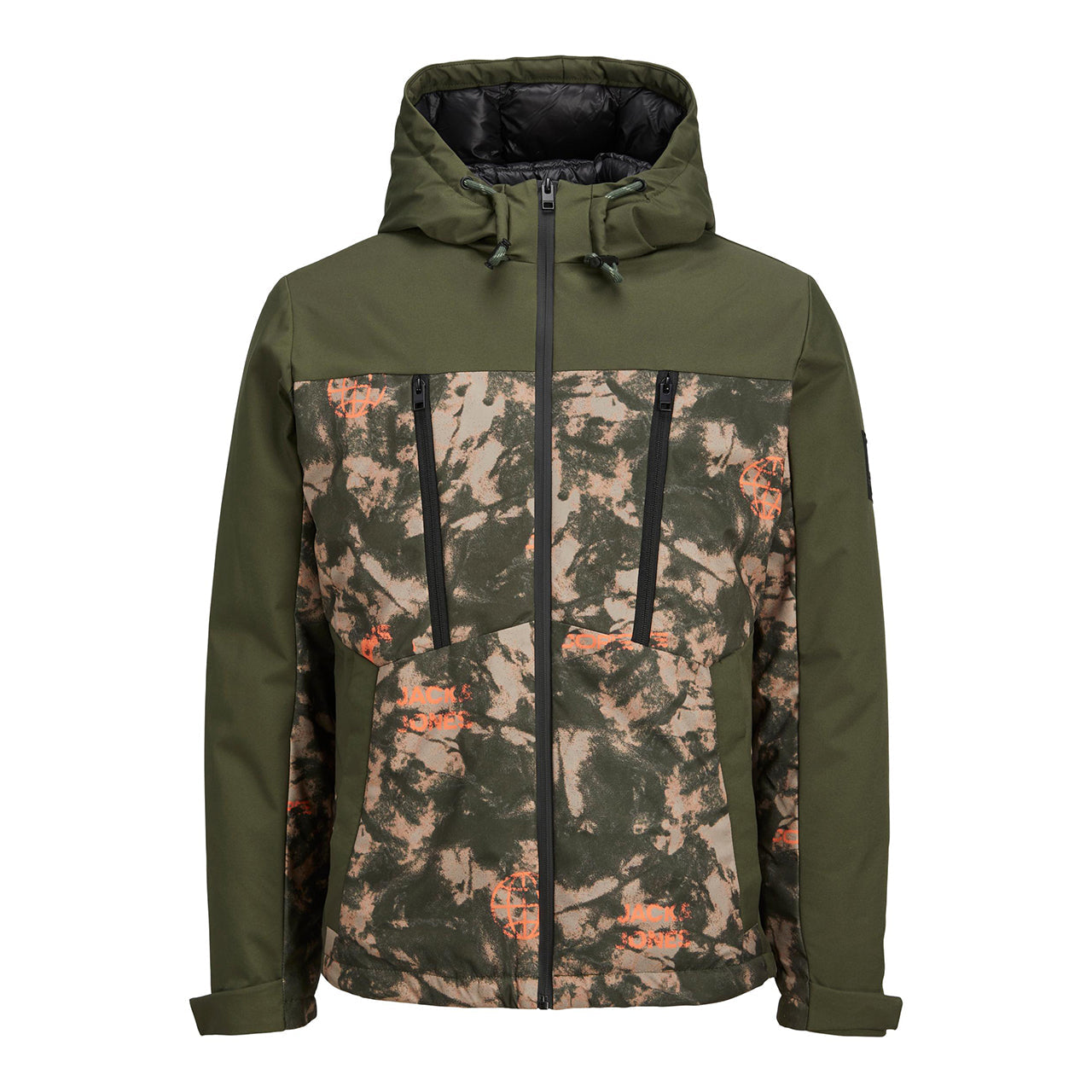 JACK & JONES Giubbotto Puffer Coat Uomo - Premium, Imbottito, Con Cappuccio, Colore Nero, 100% Poliestere, Caldo E Confortevole Per L'Inverno