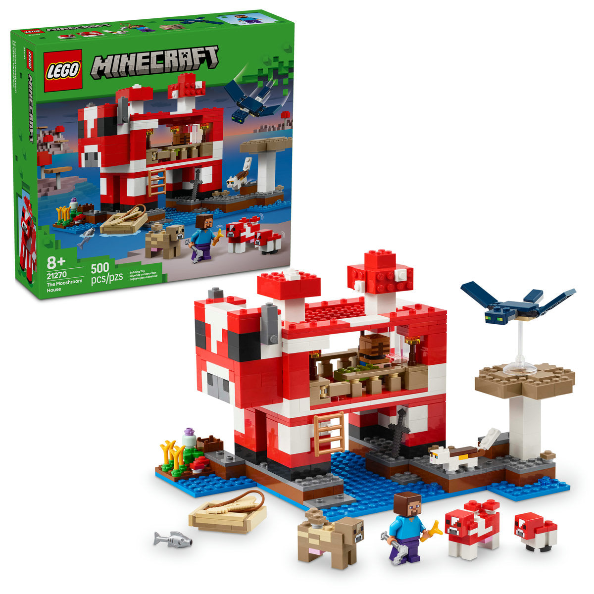 LEGO® Minecraft® the Mooshroom House Island Gamer Kit Toy for Kids 21270