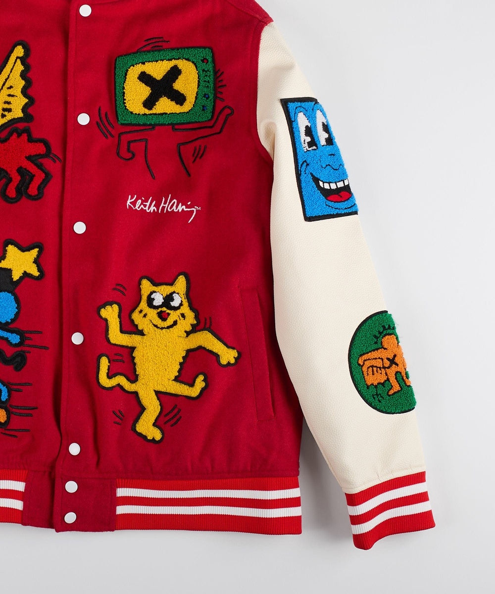 Keith Haring Wool Varsity Jacket - Red