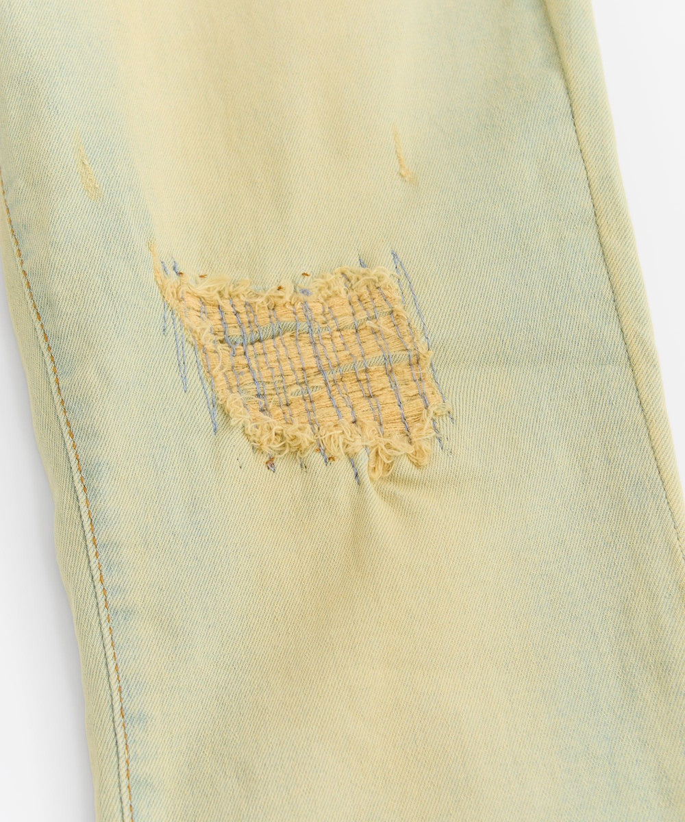 Skinny Rip and Repair Denim Pants - Light Blue