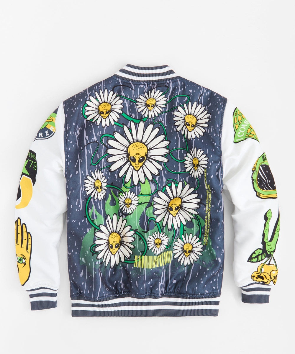 Space Defense Varsity Jacket - Grey