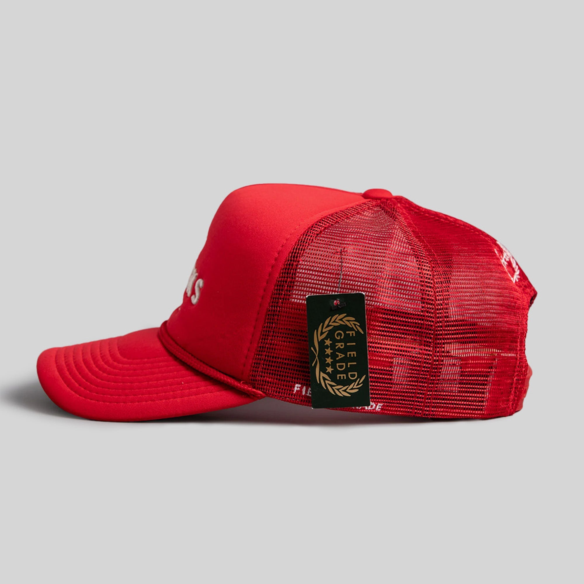 NO F*CKS GIVEN RED TRUCKER HAT