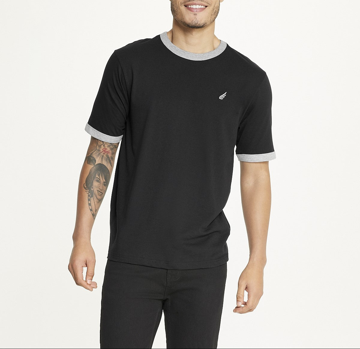 Brooklyn Laundry Men's Contrast Color Embroidery Ringer Tee